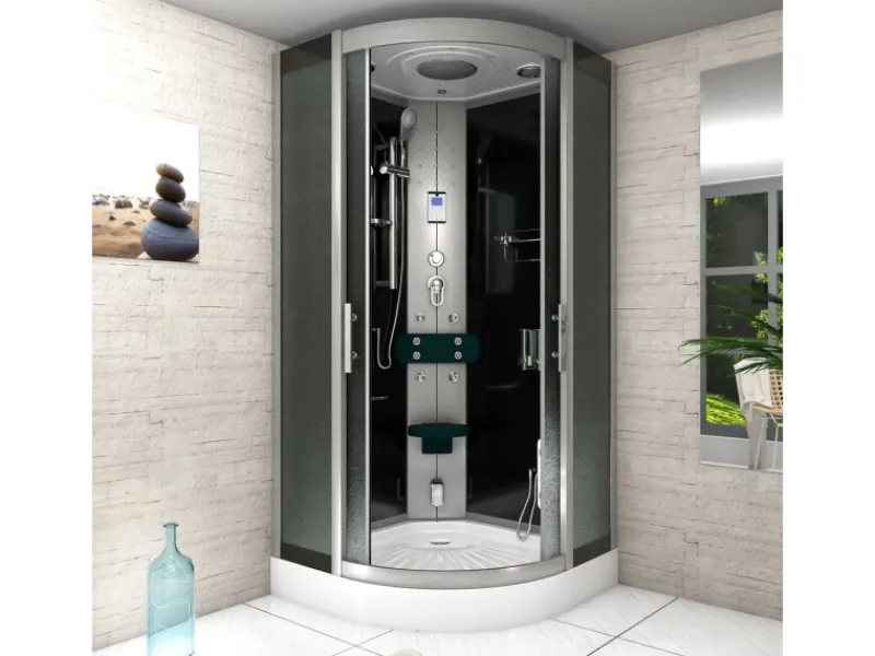 AcquaVapore Einhebelmischer<Dampfdusche Duschtempel Sauna Dusche Duschkabine D46-13M2-EC 90x90