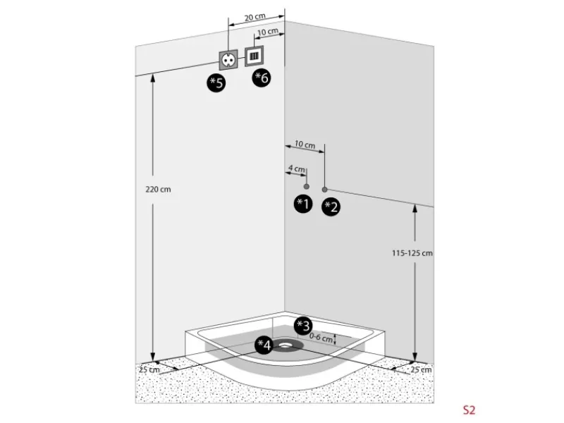 AcquaVapore Einhebelmischer<Dampfdusche Duschtempel Sauna Dusche Duschkabine D46-10T2-EC 90x90