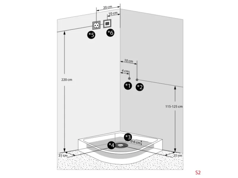 AcquaVapore Einhebelmischer<Dampfdusche Duschtempel Sauna Dusche Duschkabine D46-20T2 100x100