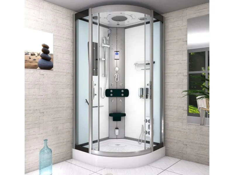 Outlet AcquaVapore Dampfdusche Duschtempel Sauna Dusche Duschkabine D46-00T2-EC 80x80
