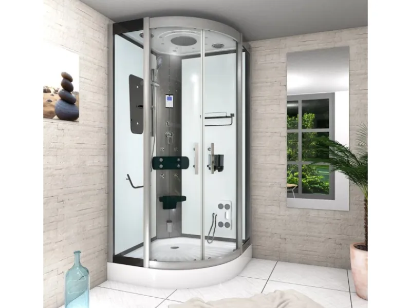 Outlet AcquaVapore Dampfdusche Duschtempel Sauna Dusche Duschkabine D46-00T2-EC 80x80