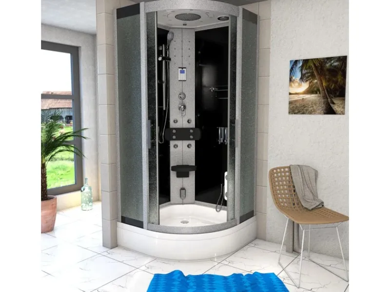 AcquaVapore Einhebelmischer<Dampfdusche Duschtempel Sauna Dusche Duschkabine D46-53M2-EC 90x90