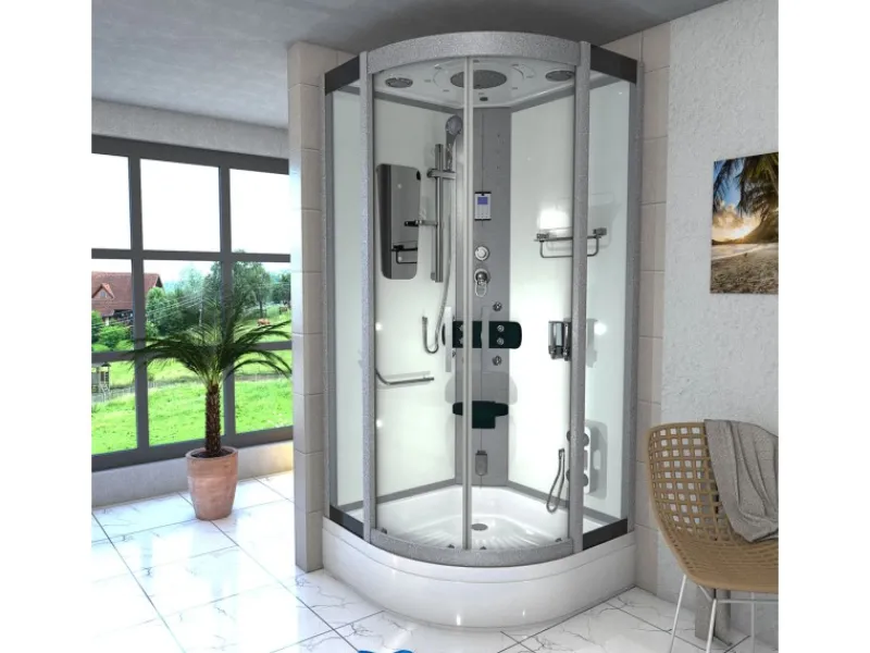 AcquaVapore Einhebelmischer<Dampfdusche Duschtempel Sauna Dusche Duschkabine D46-50T2-EC 90x90