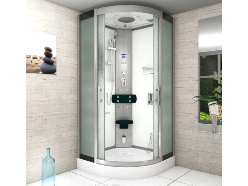 AcquaVapore Einhebelmischer<Dampfdusche Duschtempel Sauna Dusche Duschkabine D46-10M2-EC 90x90