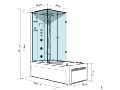 AcquaVapore Einhebelmischer<Dusche Wanne Kombination K05-R01 Duschkabine 90x180