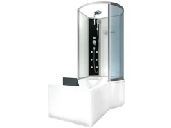 AcquaVapore Einhebelmischer<Kombination Badewanne Dusche K50-L00 Duschtempel 170x100