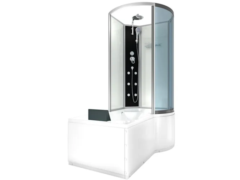 AcquaVapore Einhebelmischer<Kombination Badewanne Dusche K50-L00 Duschtempel 170x100