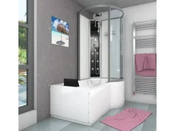 AcquaVapore Einhebelmischer<Kombination Badewanne Dusche K50-L00 Duschtempel 170x100