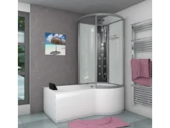 AcquaVapore Einhebelmischer<Kombination Badewanne Dusche K50-L00 Duschtempel 170x100