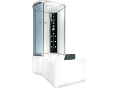AcquaVapore Einhebelmischer<Kombination Badewanne Dusche K55-R01-EC Duschtempel 100x170
