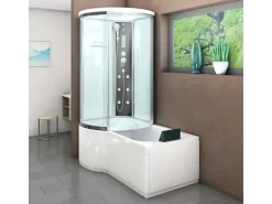 AcquaVapore Einhebelmischer<Kombination Badewanne Dusche K55-R01-EC Duschtempel 100x170