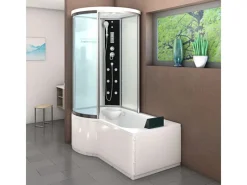 AcquaVapore Einhebelmischer<Kombination Badewanne Dusche K55-R01 Duschtempel 100x170
