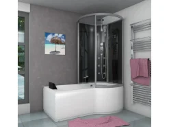 AcquaVapore Einhebelmischer<Kombination Badewanne Dusche K50-L30-EC Duschtempel 170x100