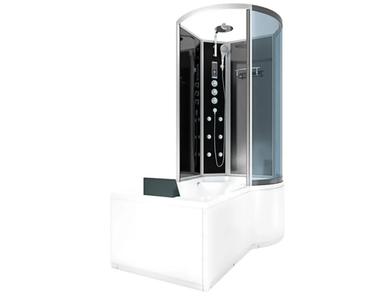 AcquaVapore Einhebelmischer<Kombination Badewanne Dusche K50-L33 Duschtempel 170x100