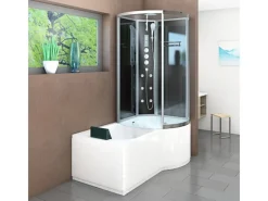 AcquaVapore Einhebelmischer<Kombination Badewanne Dusche K50-L33 Duschtempel 170x100