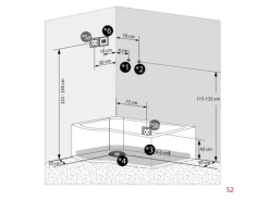 AcquaVapore Einhebelmischer<Kombination Badewanne Dusche K55-R31-EC Duschtempel 100x170