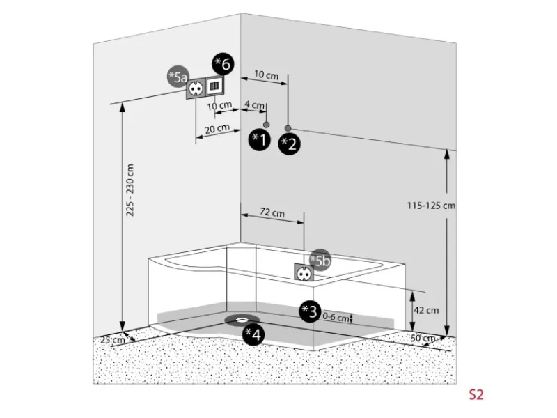 AcquaVapore Einhebelmischer<Kombination Badewanne Dusche K55-R31-EC Duschtempel 100x170