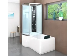 AcquaVapore Einhebelmischer<Kombination Badewanne Dusche K50-R01 Duschtempel 100x170