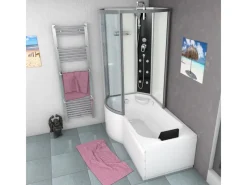 AcquaVapore Kombination Badewanne Dusche K50-R00-EC Duschtempel 100x170< Einhebelmischer