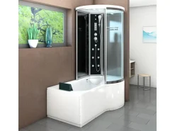 AcquaVapore Kombination Badewanne Dusche K55-L31 Duschtempel 170x100< Einhebelmischer
