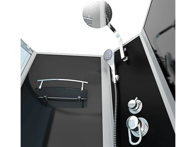 AcquaVapore Einhebelmischer<Kombination Whirlpool Dusche K50-R30-WP-EC Duschkabine Wanne 100x170