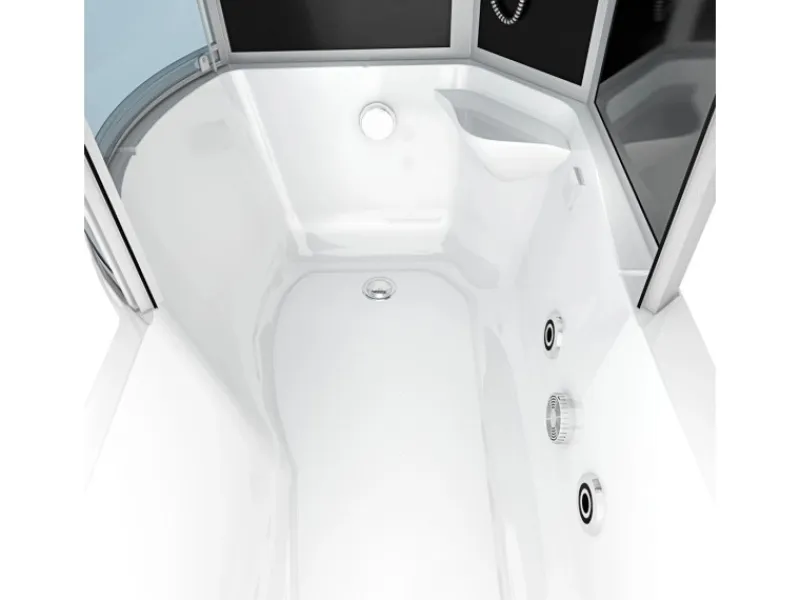 AcquaVapore Einhebelmischer<Kombination Whirlpool Dusche K50-R30-WP-EC Duschkabine Wanne 100x170