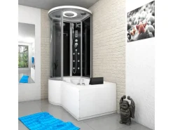 AcquaVapore Kombination Whirlpool Dusche K55-R31-WP-EC Duschkabine Wanne 100x170< Einhebelmischer