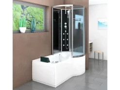 AcquaVapore Einhebelmischer<Kombination Whirlpool Dusche K50-L30-WP-EC Duschkabine Wanne 170x100