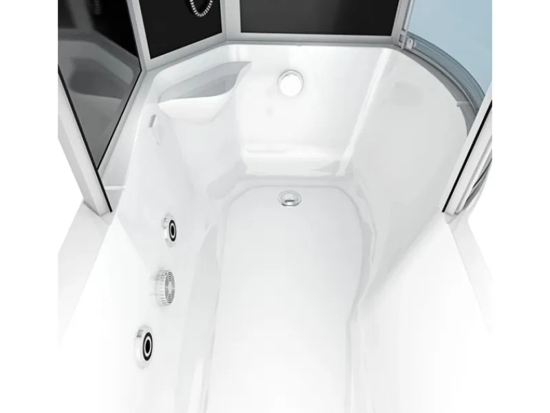 AcquaVapore Einhebelmischer<Kombination Whirlpool Dusche K50-L30-WP-EC Duschkabine Wanne 170x100