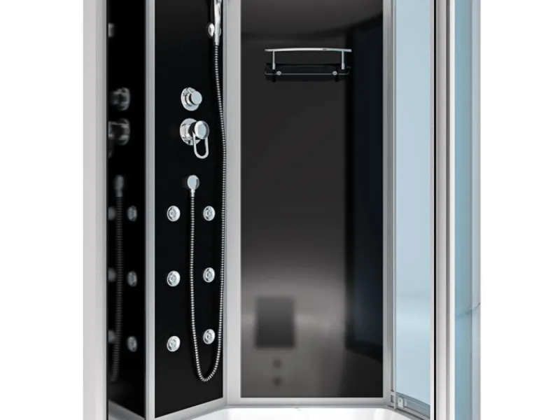 AcquaVapore Einhebelmischer<Kombination Whirlpool Dusche K50-L30-WP-EC Duschkabine Wanne 170x100