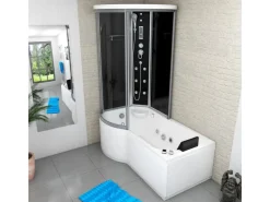 AcquaVapore Kombination Whirlpool Dusche K55-R31-WP Duschkabine Wanne 100x170< Einhebelmischer