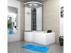 AcquaVapore Einhebelmischer<Kombination Whirlpool Dusche K55-R01-WP-EC Duschkabine Wanne 100x170
