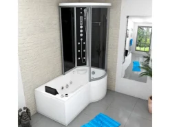 Best AcquaVapore Kombination Whirlpool Dusche K55-L33-WP Duschkabine Wanne 170x100