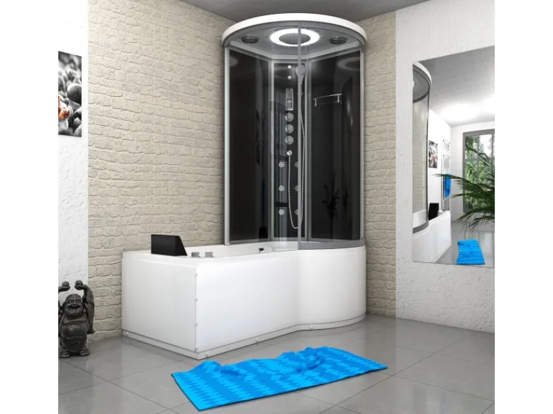 Best AcquaVapore Kombination Whirlpool Dusche K55-L33-WP Duschkabine Wanne 170x100