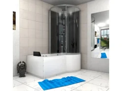 Online AcquaVapore Kombination Whirlpool Dusche K50-L31-WP Duschkabine Wanne 170x100