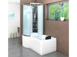 AcquaVapore Einhebelmischer<Kombination Whirlpool Dusche K50-R00-WP Duschkabine Wanne 100x170
