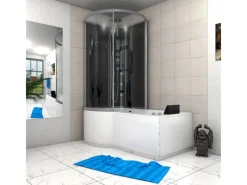 AcquaVapore Kombination Whirlpool Dusche K50-R31-WP Duschkabine Wanne 100x170< Einhebelmischer