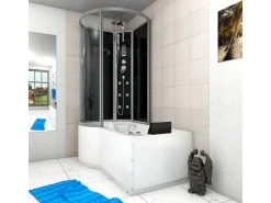 AcquaVapore Kombination Whirlpool Dusche K50-R31-WP Duschkabine Wanne 100x170< Einhebelmischer
