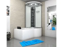 AcquaVapore Kombination Whirlpool Dusche K55-L01-WP Duschkabine Wanne 170x100< Einhebelmischer