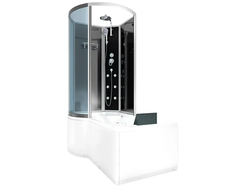 AcquaVapore Kombination Whirlpool Dusche K50-R30-WP Duschkabine Wanne 100x170< Einhebelmischer