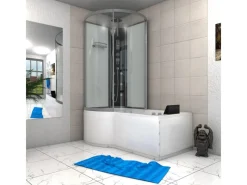 AcquaVapore Kombination Whirlpool Dusche K50-R01-WP Duschkabine Wanne 100x170< Einhebelmischer