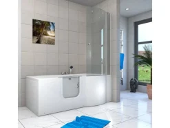 Clearance AcquaVapore Seniorendusche und Badewanne mit Tür S12D-EH-L-EC Dusche 170x85