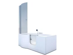 AcquaVapore Seniorendusche und Badewanne mit Tür S12D-TH-R-EC Dusche 85x170< Einhebelmischer