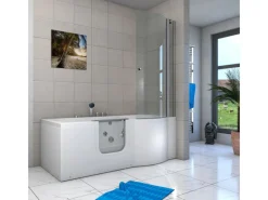 AcquaVapore Seniorendusche und Wanne mit Whirlpool S12D-TH-WP-L-EC Dusche 170x85< Einhebelmischer