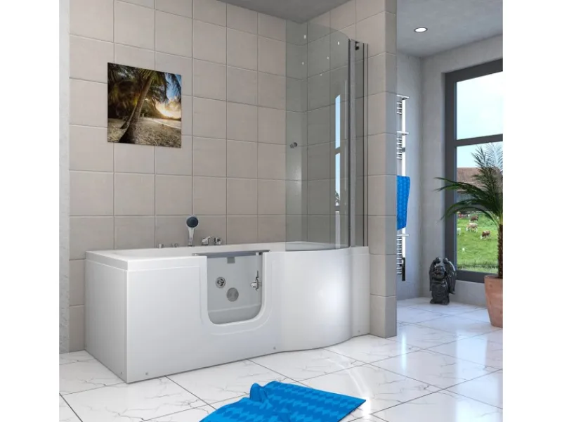 Sale AcquaVapore Seniorendusche und Wanne mit Whirlpool S12D-EH-WP-L Dusche 170x85