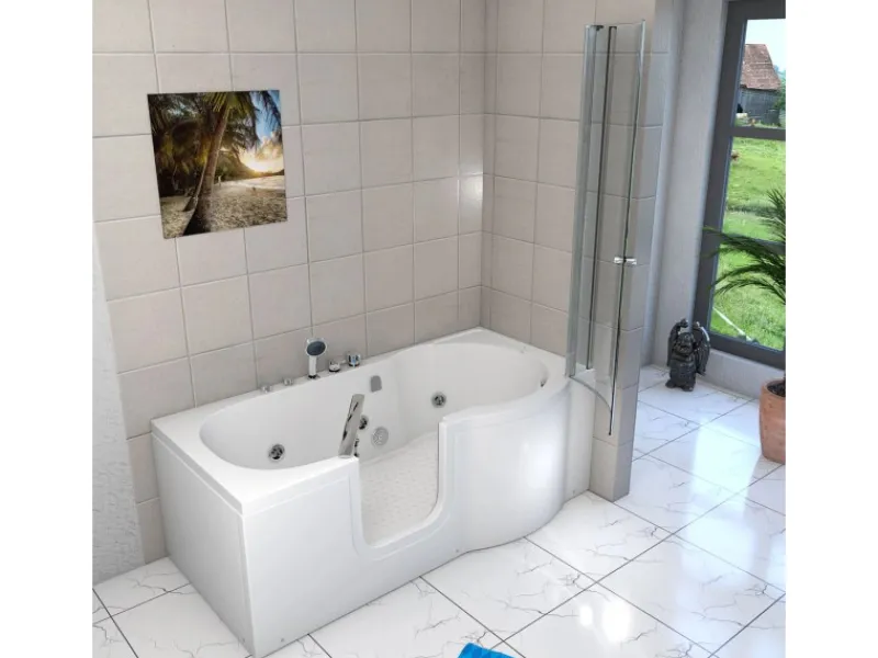 Sale AcquaVapore Seniorendusche und Wanne mit Whirlpool S12D-EH-WP-L Dusche 170x85
