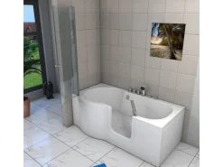 AcquaVapore Seniorendusche und Wanne mit Whirlpool S12D-TH-AIR-R-EC Dusche 85x17< Einhebelmischer