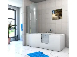 AcquaVapore Seniorendusche und Wanne mit Whirlpool S12D-TH-AIR-R-EC Dusche 85x17< Einhebelmischer