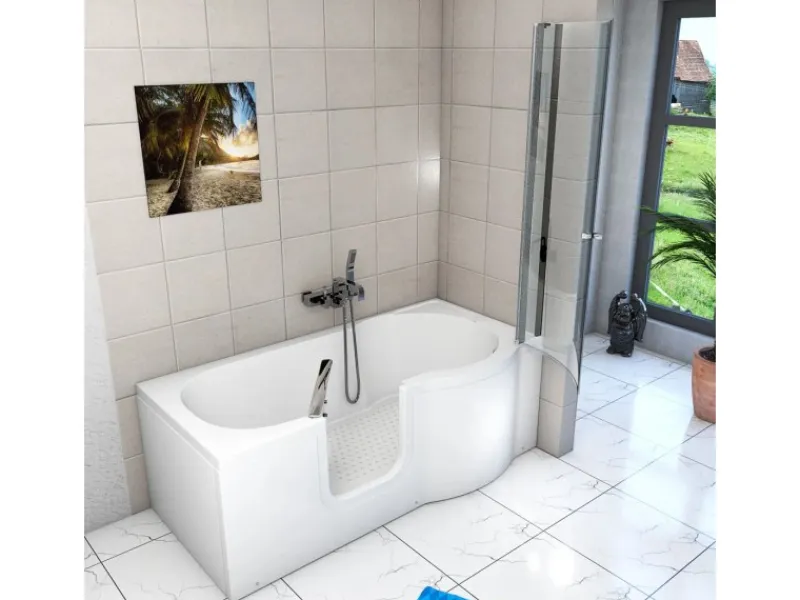 Hot AcquaVapore Seniorendusche und Badewanne mit Tür S12D-L Dusche 170x85