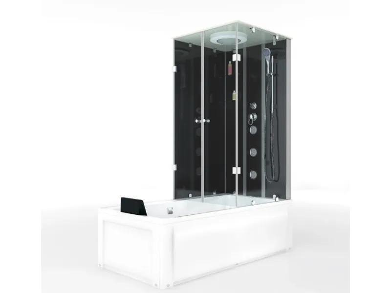 AcquaVapore Whirlpool Dusche Kombination K05-L30-WP Duschtempel 180x90< Einhebelmischer